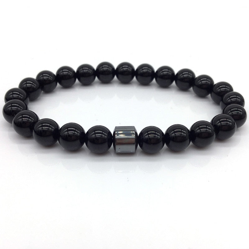 Cylinder Hematite Bracelets For Men Classic Nature Stone Beads Bracelets & Bangles Homme Yoga Jewelry UNISEX