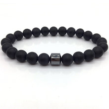 Load image into Gallery viewer, Cylinder Hematite Bracelets For Men Classic Nature Stone Beads Bracelets &amp; Bangles Homme Yoga Jewelry UNISEX
