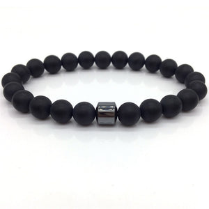 Cylinder Hematite Bracelets For Men Classic Nature Stone Beads Bracelets & Bangles Homme Yoga Jewelry UNISEX