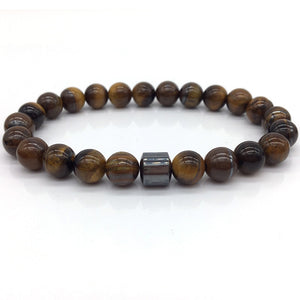 Cylinder Hematite Bracelets For Men Classic Nature Stone Beads Bracelets & Bangles Homme Yoga Jewelry UNISEX