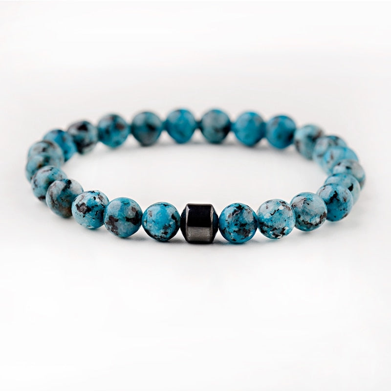 Cylinder Hematite Bracelets For Men Classic Nature Stone Beads Bracelets & Bangles Homme Yoga Jewelry UNISEX