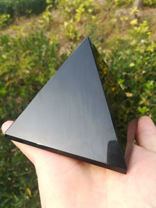 4-10cm Black Obsidian Healing Pyramid Natural Mineral Triangled Crystal Point wholesale