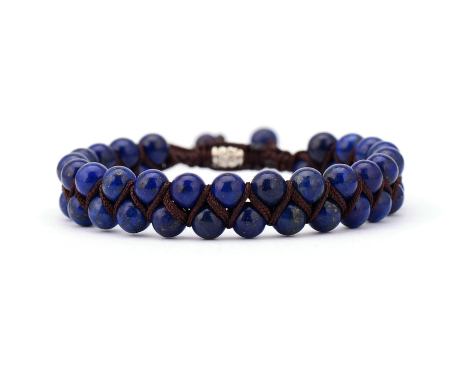 ZEN Men Bracelet Cool African Stone Beads Braided Cuff Bracelet Handmade Friendship Bracelets Mens Charm Bracelet Jewelry