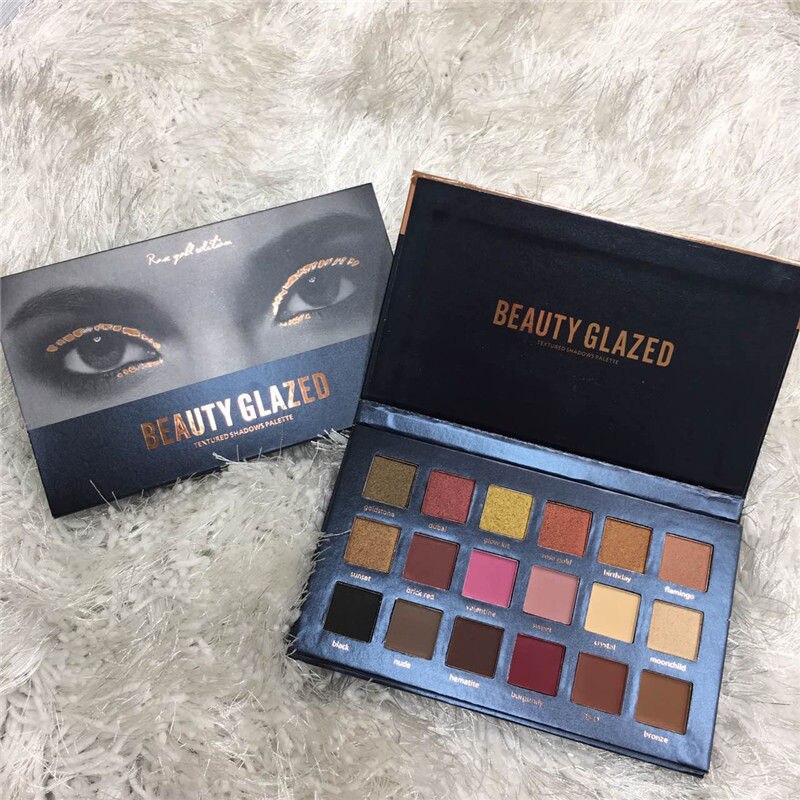 Traci K Beauty Glazed Beauty Box Kits :Pressed Illuminating Powder Glitter Shimmer Matte Eye Shadow Palette Eyeshadow Palette Makeup Brushes