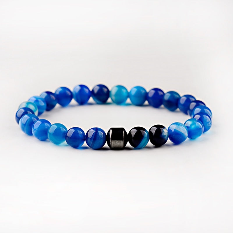 Cylinder Hematite Bracelets For Men Classic Nature Stone Beads Bracelets & Bangles Homme Yoga Jewelry UNISEX