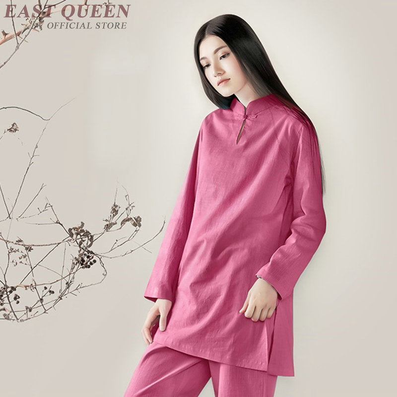 Zen meditation clothing women ladies traditional pants suit female womens two piece sets
