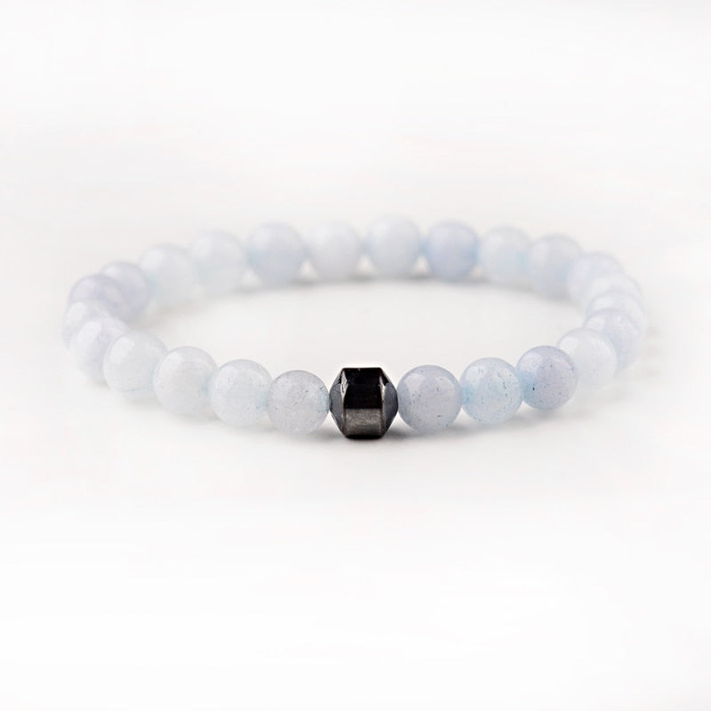 Cylinder Hematite Bracelets For Men Classic Nature Stone Beads Bracelets & Bangles Homme Yoga Jewelry UNISEX