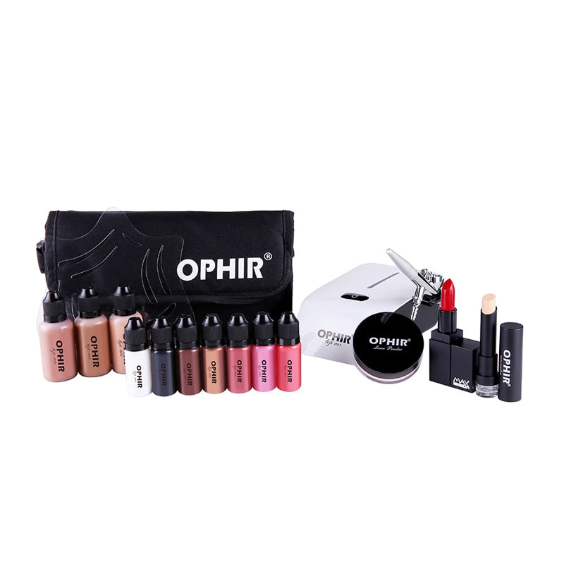 Introducing Traci K BeautyOphir In Partnership the Pro Makeup Set Airbrush Makeup System Kit with Air Compressor & Concealer Foundation Blush Eyeshadow Lipstick Set & Bag