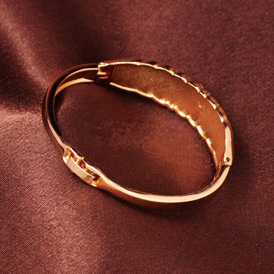 Trendy Gold Color Statement Bangles for Women Fashion CZ Crystal Bangles  Wedding Vintage Cuff Bracelet Jewelry Christmas Gift
