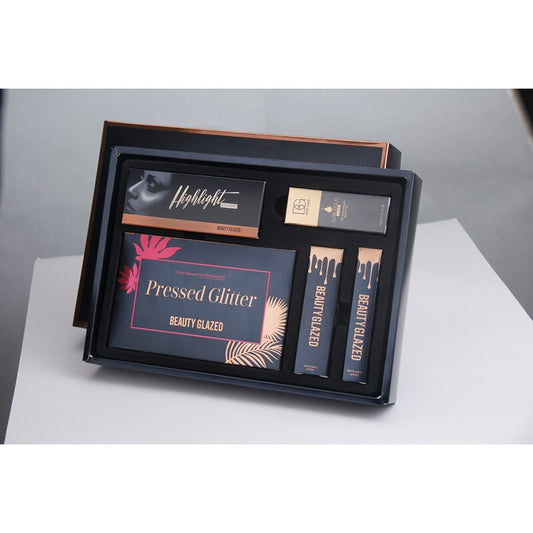 Traci K Beauty Glazed Beauty Box Kits :Pressed Illuminating Powder Glitter Shimmer Matte Eye Shadow Palette Eyeshadow Palette Makeup Brushes