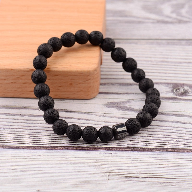 Cylinder Hematite Bracelets For Men Classic Nature Stone Beads Bracelets & Bangles Homme Yoga Jewelry UNISEX