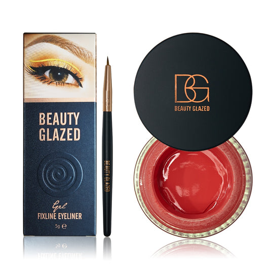 Traci K Beauty Glazed Fix Line Eyeliner Gel for Women with Brush Semi Permanent Waterproof Eyebrow Gel for Women Beauty Winged Liner