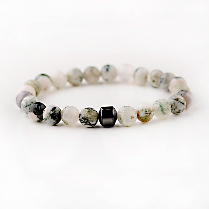 Cylinder Hematite Bracelets For Men Classic Nature Stone Beads Bracelets & Bangles Homme Yoga Jewelry UNISEX