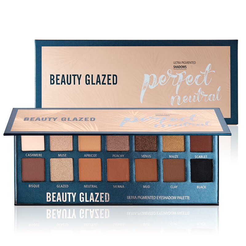 TracI K Beauty Glazed 14 Colors Shimmer Matte Pigmented Smokey Make Up Palette Eyeshadow Long-lasting Pressed Glitter Eye Makeup TSLM2