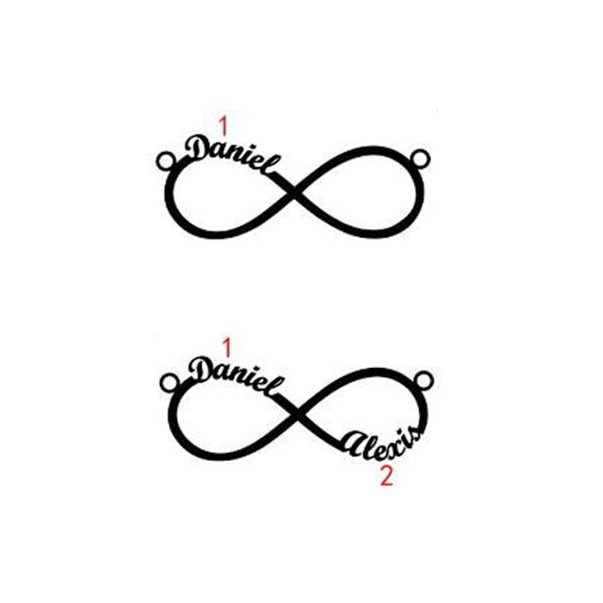 Gold Color Personalized Infinity Name Necklace With Heart Custom Couple Name Pendants Stainless Steel Jewelry Best Friend Gifts