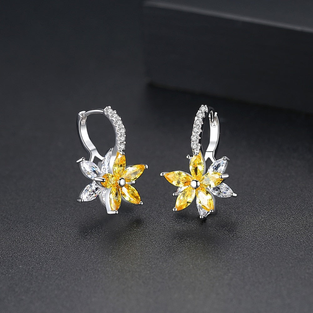 Lovely Clear Stone Flower Shape Convenient Simple Stud Earrings🌻 UKraine support with purchase of this product