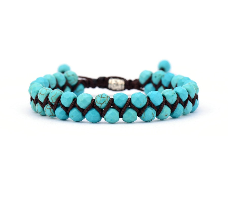 ZEN Men Bracelet Cool African Stone Beads Braided Cuff Bracelet Handmade Friendship Bracelets Mens Charm Bracelet Jewelry