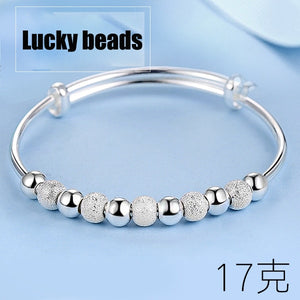 3 Style New 925 sterling silver Lucky Charm Bracelet Cuff Bracelets For Women Bangles Fashion Jewelry