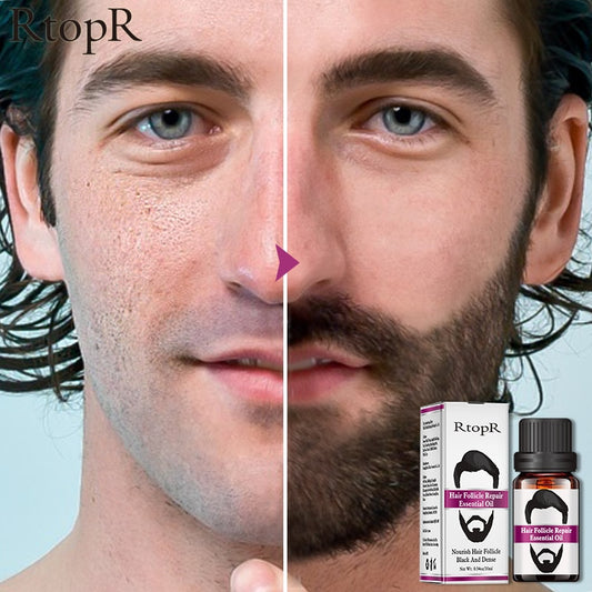 RtopR by Traci K Beauty for Men Hair Follicle Repair Oil Men Styling Moustache Oil Hair Growth Of Beard Body Hair Eyebrow Care Moisturizing Smoothing 10ml