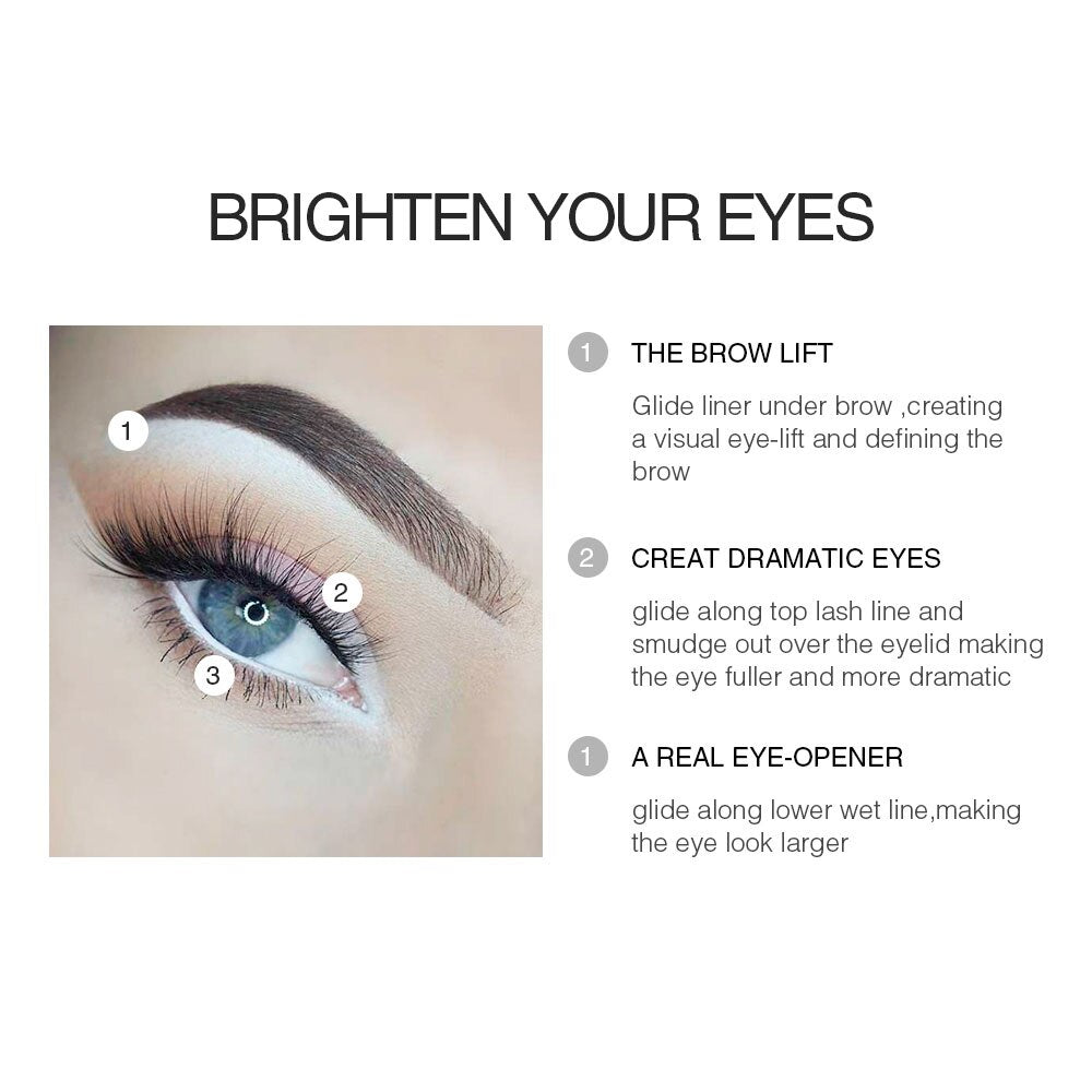 Traci K Beauty Professional Wooden White Eyeliner Pencil Soft Makeup Easy To Use Eyes Polish Eye Liner Pen Waterproof Make Up Comestic