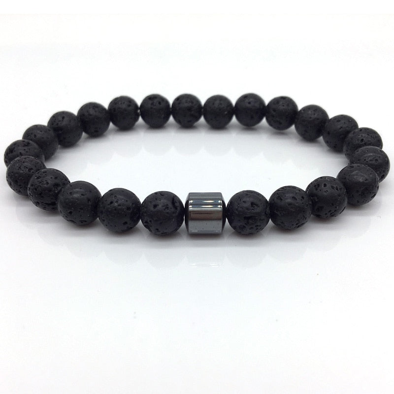 Cylinder Hematite Bracelets For Men Classic Nature Stone Beads Bracelets & Bangles Homme Yoga Jewelry UNISEX
