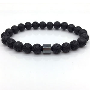 Cylinder Hematite Bracelets For Men Classic Nature Stone Beads Bracelets & Bangles Homme Yoga Jewelry UNISEX