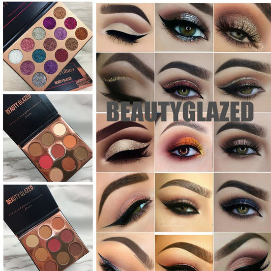 Beauty Glazed glamierres Glitz Glam Eyeshadow Palette 10 Insanely Pigmented Matte Glitter Shades Glow Eye Shadow Pallete Makeup