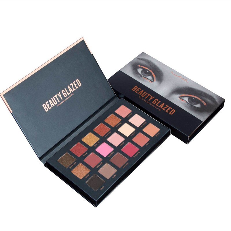 Traci K Beauty Glazed Beauty Box Kits :Pressed Illuminating Powder Glitter Shimmer Matte Eye Shadow Palette Eyeshadow Palette Makeup Brushes