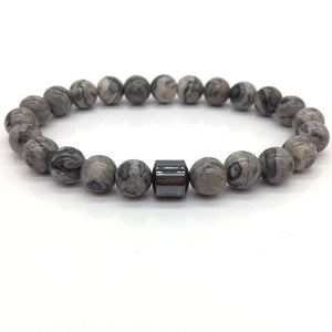 Cylinder Hematite Bracelets For Men Classic Nature Stone Beads Bracelets & Bangles Homme Yoga Jewelry UNISEX