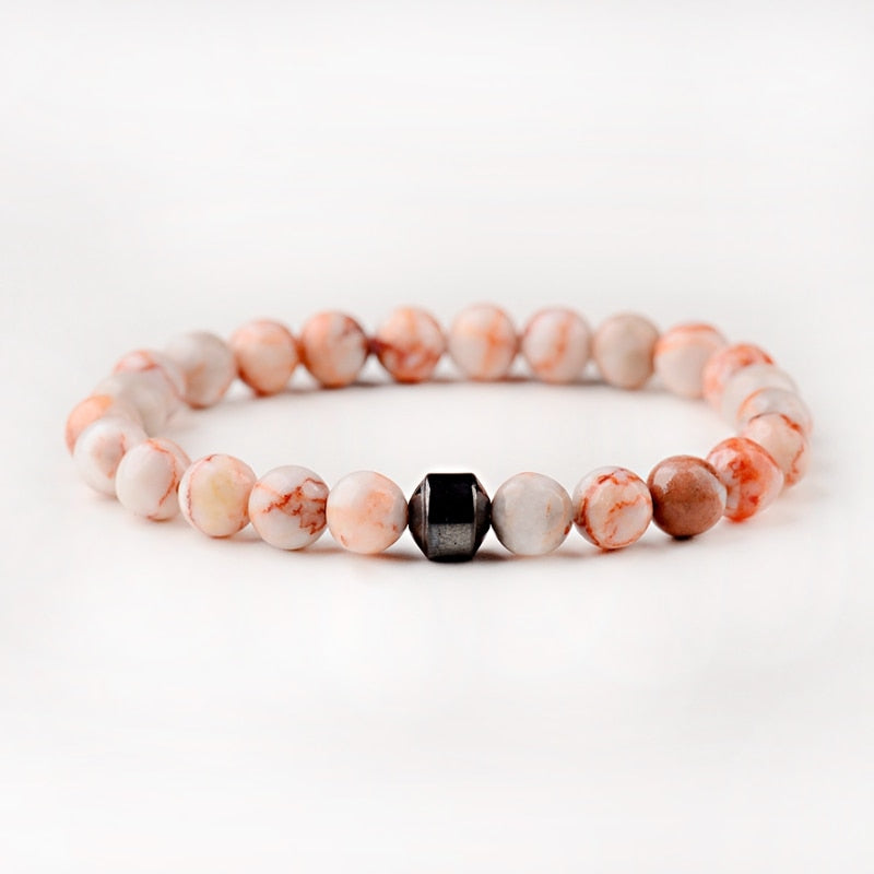 Cylinder Hematite Bracelets For Men Classic Nature Stone Beads Bracelets & Bangles Homme Yoga Jewelry UNISEX