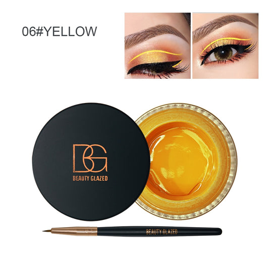 Traci K Beauty Glazed Fix Line Eyeliner Gel for Women with Brush Semi Permanent Waterproof Eyebrow Gel for Women Beauty Winged Liner