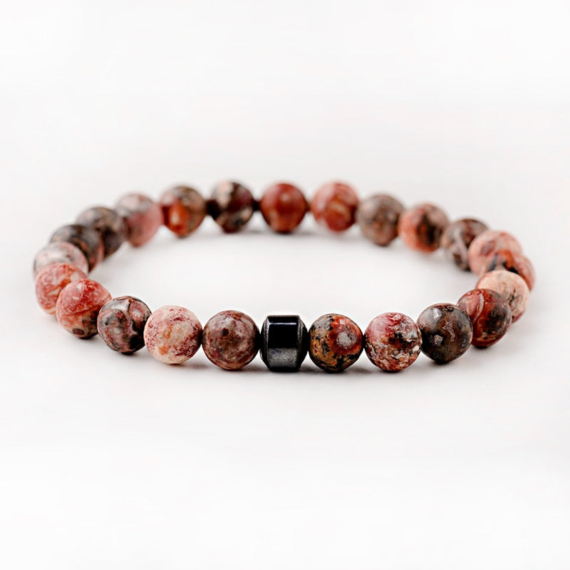 Cylinder Hematite Bracelets For Men Classic Nature Stone Beads Bracelets & Bangles Homme Yoga Jewelry UNISEX