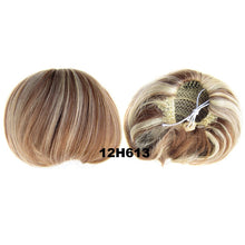Load image into Gallery viewer, Audrey Hepburn Traci K Beauty Synthetic Straight Hair Bun Donut Drawstring Chignon Clip on Cover Updos Women&#39;s Hairpiece
