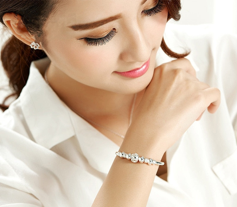 3 Style New 925 sterling silver Lucky Charm Bracelet Cuff Bracelets For Women Bangles Fashion Jewelry