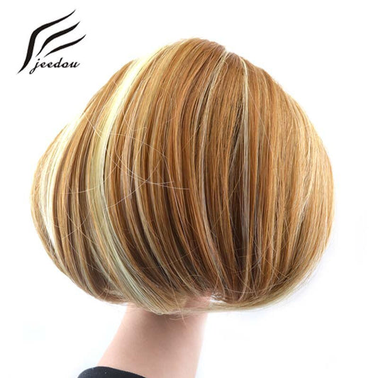 Audrey Hepburn Traci K Beauty Synthetic Straight Hair Bun Donut Drawstring Chignon Clip on Cover Updos Women's Hairpiece