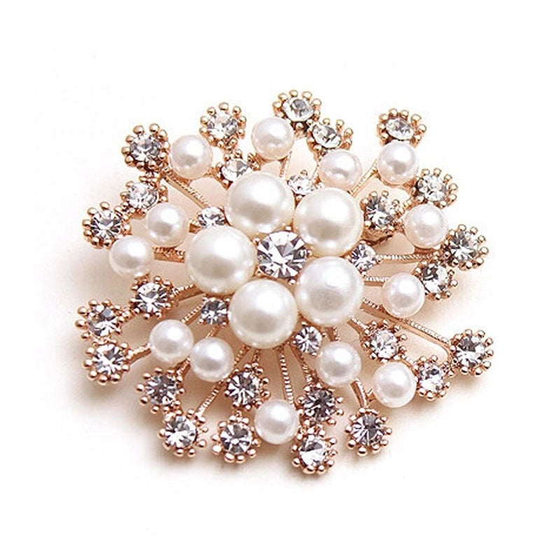 CHANEL Inspired Designer Fashion Women Large Brooches Pearls Rhinestones Crystal  Pin Jewelry