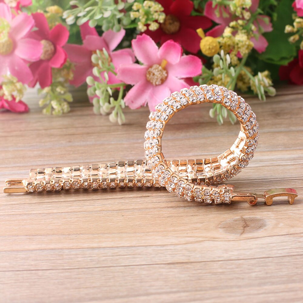 1 Pcs Crystal Rhinestone Jewelry Gold/Silver Color Bracelet Chain Women Pageant Bridesmaid Wedding Party Hot Sale Gift Crystal Bracelet
