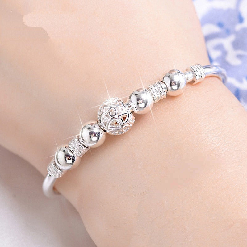 3 Style New 925 sterling silver Lucky Charm Bracelet Cuff Bracelets For Women Bangles Fashion Jewelry