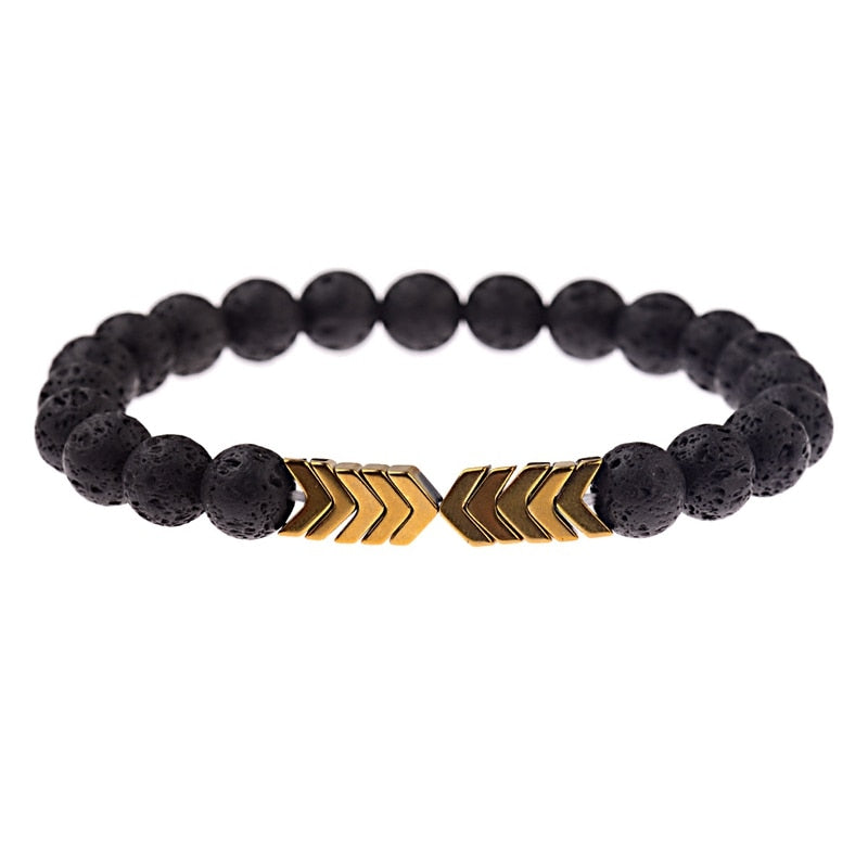 New Volcanic Lava Stone Essential Oil Diffuser Stone Bracelet Men Colorful Arrow Healing Balance Yoga For Women