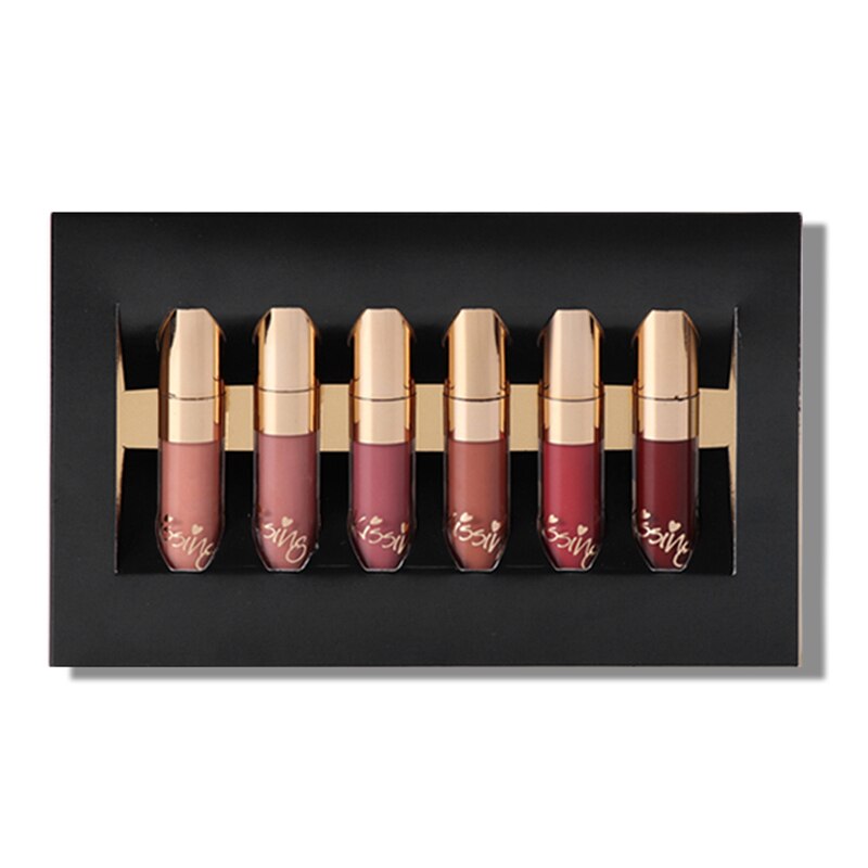 Traci K Beauty Glazed 6PCS Matte Liquid Lipstick Long Lasting Waterproof Glitter Lip Gloss No Fading Lip Tint Clear Lip Stain TSLM2