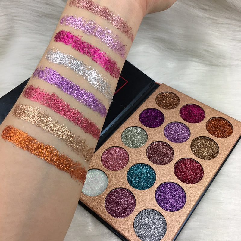 Beauty Glazed glamierres Glitz Glam Eyeshadow Palette 10 Insanely Pigmented Matte Glitter Shades Glow Eye Shadow Pallete Makeup