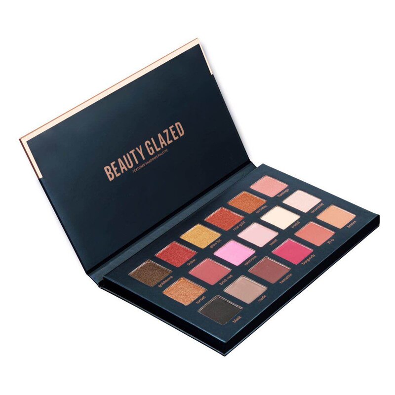 Traci K Beauty Glazed Beauty Box Kits :Pressed Illuminating Powder Glitter Shimmer Matte Eye Shadow Palette Eyeshadow Palette Makeup Brushes