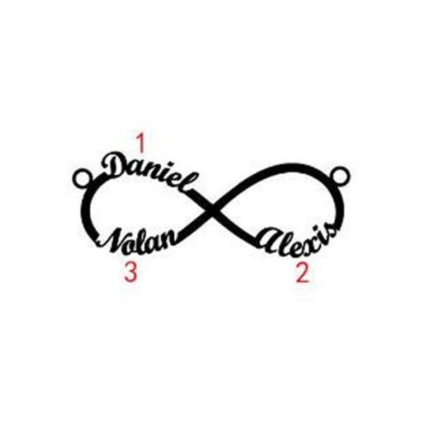 Gold Color Personalized Infinity Name Necklace With Heart Custom Couple Name Pendants Stainless Steel Jewelry Best Friend Gifts