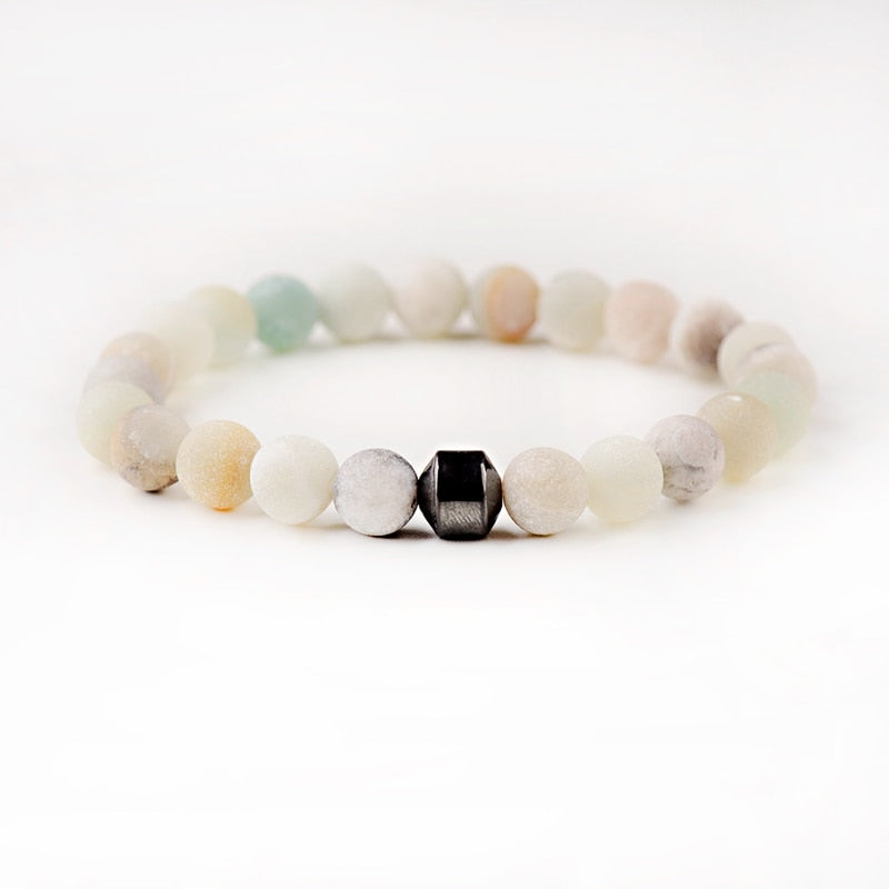 Cylinder Hematite Bracelets For Men Classic Nature Stone Beads Bracelets & Bangles Homme Yoga Jewelry UNISEX