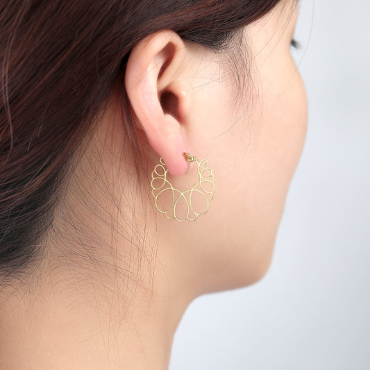 Round Irregular Flower Hoop Earrings Boucle D'oreille Femme 2019 Earrings Fashion Jewelry Stainless Steel Boho Accessories Mujer