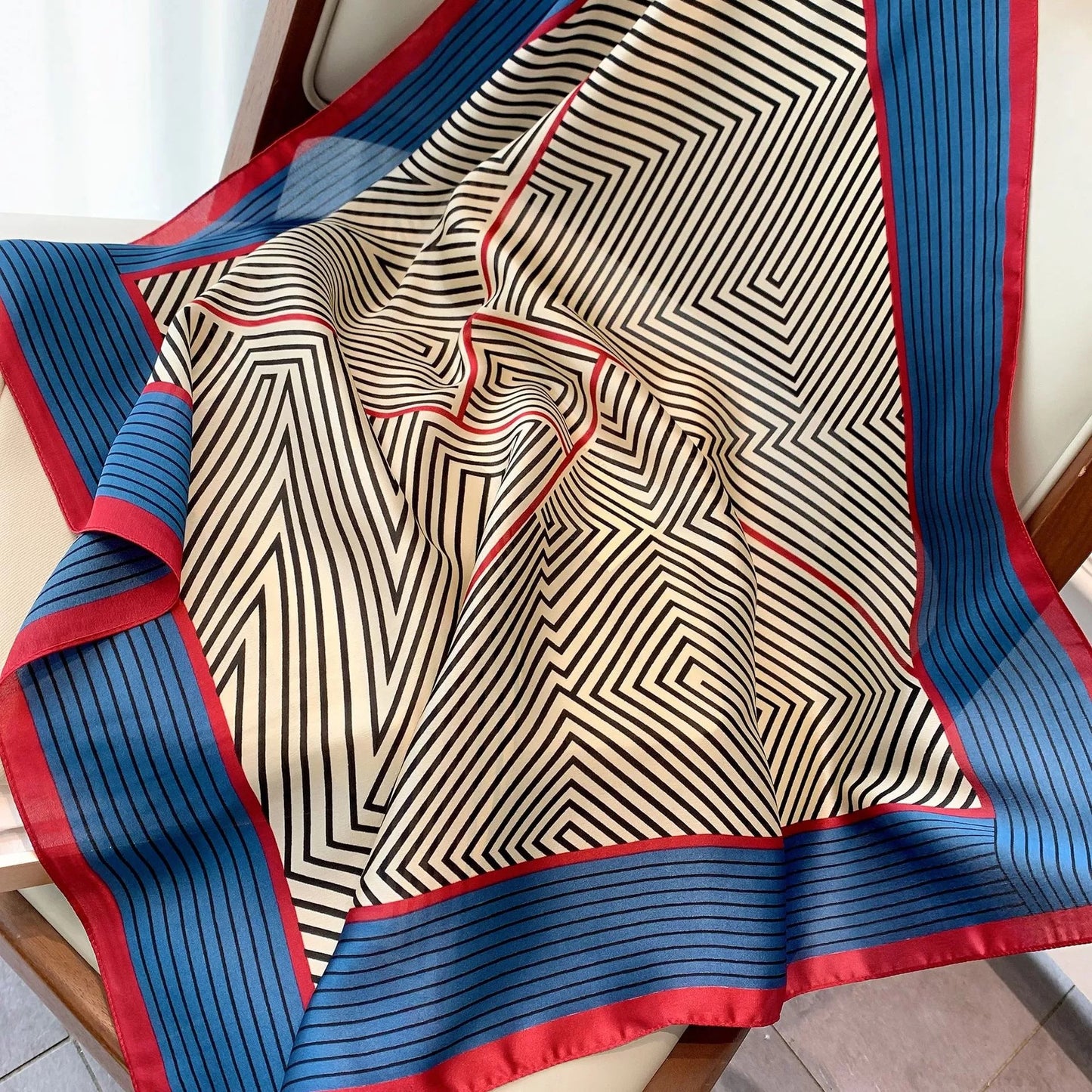 70*70cm Fashion Silk Satin Hair Scarf Women Handkerchief Printed Female Square Head Bandana Small Neck muffler hijab lady gir