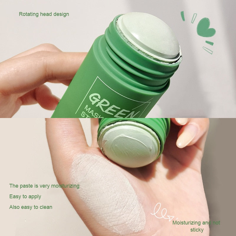 Traci K Beauty Green Tea Mask  or Eggplant -Solid Face Mask Stick Oil Control Moisturizing Cleaning Mask Acne Treatment Blackhead Remove Pores Purifying