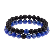 Load image into Gallery viewer, 2pcs/set  Weathered Stone Beaded Couple Bracelet Classic MoonStone Lovers Bracelet
