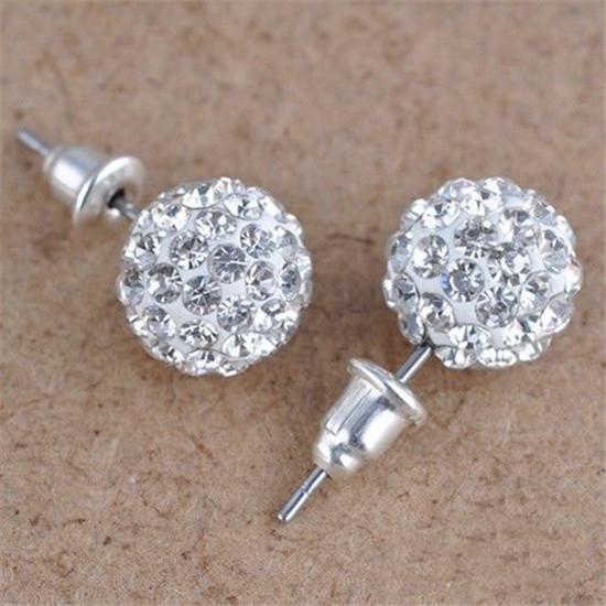Fashion Charming Hoop Earrings Lady Super flash Single Row Rhinestones Earrings Ladies Accessories Jewelry 1 Pair