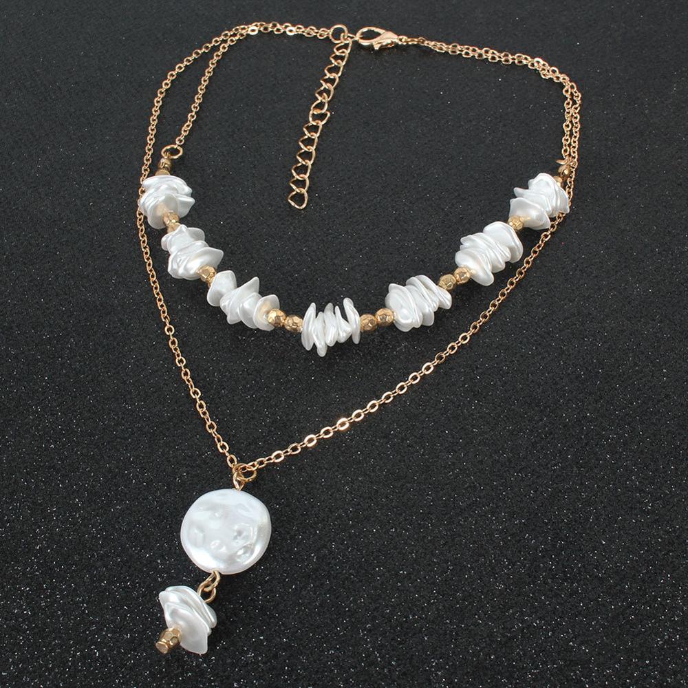 Multi Layer Coin Pearl Necklace for Women  Fashion Natural Freshwater Pearl Pendant Necklace Boho Jewelry Best Friend Gift